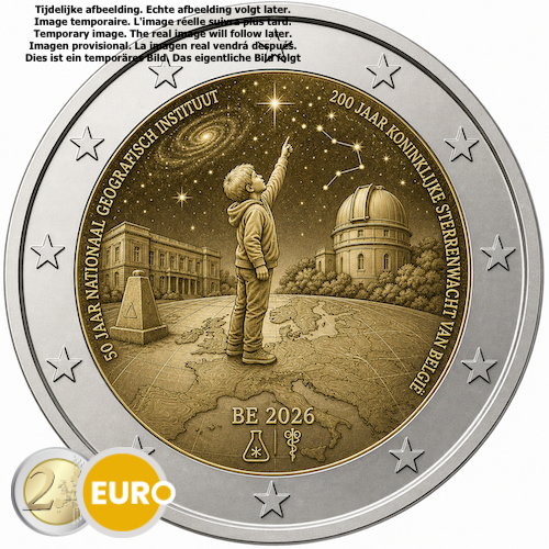2 euro Belgium 2026 - National Geographic Institute and Royal Observatory UNC