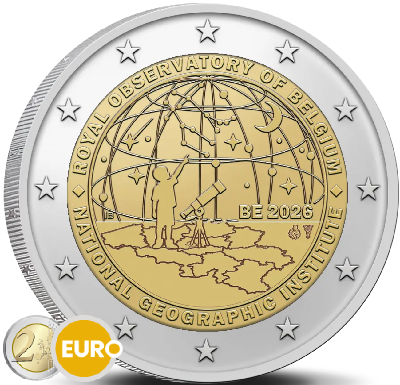 2 euro Belgium 2026 - National Geographic Institute and Royal Observatory UNC