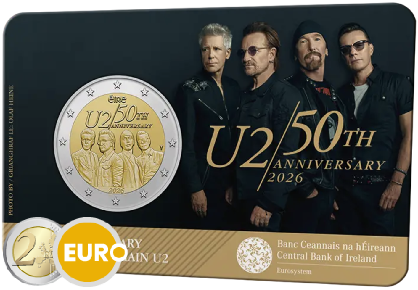 2 euro Ireland 2026 - 50 years U2 BU FDC Coincard