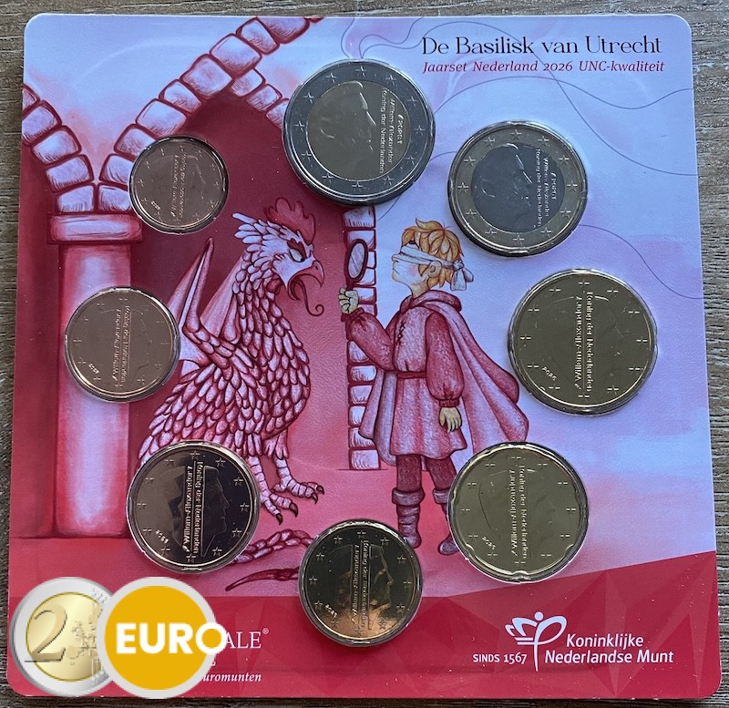 Euro set UNC Netherlands 2026 Basilisk of Utrecht